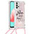 Funda Silicona Carcasa Goma Bling-Bling con Acollador Cordon Lanyard S02 para Samsung Galaxy M32 5G