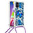Funda Silicona Carcasa Goma Bling-Bling con Acollador Cordon Lanyard S02 para Samsung Galaxy M51