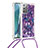 Funda Silicona Carcasa Goma Bling-Bling con Acollador Cordon Lanyard S02 para Samsung Galaxy Note 20 5G