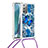 Funda Silicona Carcasa Goma Bling-Bling con Acollador Cordon Lanyard S02 para Samsung Galaxy Note 20 5G