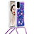 Funda Silicona Carcasa Goma Bling-Bling con Acollador Cordon Lanyard S02 para Samsung Galaxy S20 5G