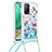 Funda Silicona Carcasa Goma Bling-Bling con Acollador Cordon Lanyard S02 para Xiaomi Mi 10T 5G