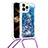 Funda Silicona Carcasa Goma Bling-Bling con Acollador Cordon Lanyard S03 para Apple iPhone 13 Pro