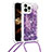 Funda Silicona Carcasa Goma Bling-Bling con Acollador Cordon Lanyard S03 para Apple iPhone 13 Pro