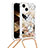 Funda Silicona Carcasa Goma Bling-Bling con Acollador Cordon Lanyard S03 para Apple iPhone 14 Plus