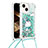 Funda Silicona Carcasa Goma Bling-Bling con Acollador Cordon Lanyard S03 para Apple iPhone 14 Plus