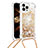 Funda Silicona Carcasa Goma Bling-Bling con Acollador Cordon Lanyard S03 para Apple iPhone 14 Pro