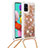 Funda Silicona Carcasa Goma Bling-Bling con Acollador Cordon Lanyard S03 para Samsung Galaxy A51 4G