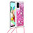 Funda Silicona Carcasa Goma Bling-Bling con Acollador Cordon Lanyard S03 para Samsung Galaxy A71 5G