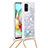 Funda Silicona Carcasa Goma Bling-Bling con Acollador Cordon Lanyard S03 para Samsung Galaxy A71 5G