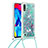 Funda Silicona Carcasa Goma Bling-Bling con Acollador Cordon Lanyard S03 para Samsung Galaxy M10