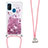 Funda Silicona Carcasa Goma Bling-Bling con Acollador Cordon Lanyard S03 para Samsung Galaxy M30s