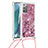 Funda Silicona Carcasa Goma Bling-Bling con Acollador Cordon Lanyard S03 para Samsung Galaxy Note 20 5G