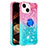 Funda Silicona Carcasa Goma Bling-Bling con Anillo de dedo Soporte S02 para Apple iPhone 14 Plus