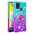 Funda Silicona Carcasa Goma Bling-Bling con Anillo de dedo Soporte S02 para Samsung Galaxy M21s