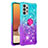 Funda Silicona Carcasa Goma Bling-Bling con Anillo de dedo Soporte S02 para Samsung Galaxy M32 5G