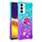 Funda Silicona Carcasa Goma Bling-Bling con Anillo de dedo Soporte S02 para Samsung Galaxy Quantum2 5G