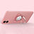 Funda Silicona Carcasa Ultrafina Goma con Magnetico Anillo de dedo Soporte N02 para Apple iPhone 12