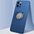 Funda Silicona Carcasa Ultrafina Goma con Magnetico Anillo de dedo Soporte N02 para Apple iPhone 12 Pro