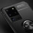 Funda Silicona Carcasa Ultrafina Goma con Magnetico Anillo de dedo Soporte T01 para Samsung Galaxy S20 Ultra 5G
