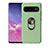 Funda Silicona Carcasa Ultrafina Goma con Magnetico Anillo de dedo Soporte T07 para Samsung Galaxy S10
