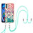 Funda Silicona Gel Goma Patron de Moda Carcasa con Acollador Cordon Lanyard Y03B para Motorola Moto E32s