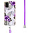 Funda Silicona Gel Goma Patron de Moda Carcasa con Acollador Cordon Lanyard Y03B para Samsung Galaxy M02s