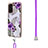 Funda Silicona Gel Goma Patron de Moda Carcasa con Acollador Cordon Lanyard Y03B para Samsung Galaxy Quantum2 5G