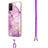 Funda Silicona Gel Goma Patron de Moda Carcasa con Acollador Cordon Lanyard Y05B para Samsung Galaxy A03s