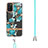 Funda Silicona Gel Goma Patron de Moda Carcasa con Acollador Cordon Lanyard Y06B para Samsung Galaxy A02s