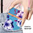 Funda Silicona Gel Goma Patron de Moda Carcasa con Acollador Cordon Lanyard Y06B para Samsung Galaxy M12