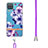 Funda Silicona Gel Goma Patron de Moda Carcasa con Acollador Cordon Lanyard Y06B para Samsung Galaxy M12