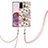 Funda Silicona Gel Goma Patron de Moda Carcasa con Acollador Cordon Lanyard Y06B para Samsung Galaxy S20 5G