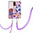 Funda Silicona Gel Goma Patron de Moda Carcasa con Acollador Cordon Lanyard Y06B para Samsung Galaxy S20 5G