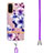 Funda Silicona Gel Goma Patron de Moda Carcasa con Acollador Cordon Lanyard Y06B para Samsung Galaxy S20 5G