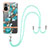 Funda Silicona Gel Goma Patron de Moda Carcasa con Acollador Cordon Lanyard Y06B para Xiaomi Redmi Note 10 4G