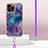 Funda Silicona Gel Goma Patron de Moda Carcasa con Acollador Cordon Lanyard Y07B para Apple iPhone 14 Pro