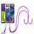 Funda Silicona Gel Goma Patron de Moda Carcasa con Acollador Cordon Lanyard YB7 para Samsung Galaxy M32 4G