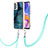 Funda Silicona Gel Goma Patron de Moda Carcasa con Acollador Cordon Lanyard YB7 para Samsung Galaxy M32 5G