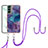 Funda Silicona Gel Goma Patron de Moda Carcasa con Acollador Cordon Lanyard YB7 para Samsung Galaxy S23 Plus 5G