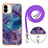 Funda Silicona Gel Goma Patron de Moda Carcasa con Acollador Cordon Lanyard YB7 para Xiaomi Redmi A1