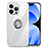 Funda Silicona Ultrafina Carcasa Transparente con Magnetico Anillo de dedo Soporte A01 para Apple iPhone 13 Pro Claro