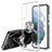 Funda Silicona Ultrafina Carcasa Transparente con Magnetico Anillo de dedo Soporte A01 para Samsung Galaxy S21 Plus 5G