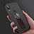 Funda Silicona Ultrafina Goma con Anillo de dedo Soporte T01 para Apple iPhone Xs Max Negro