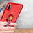 Funda Silicona Ultrafina Goma con Anillo de dedo Soporte T01 para Apple iPhone Xs Max Rojo