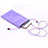 Suave Terciopelo Tela Bolsa de Cordon Carcasa Universal Morado