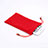 Suave Terciopelo Tela Bolsa de Cordon Funda Universal Rojo