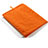 Suave Terciopelo Tela Bolsa Funda para Apple iPad 2 Naranja