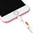 Tapon Antipolvo Lightning USB Jack J07 para Apple iPad New Air (2019) 10.5 Oro Rosa