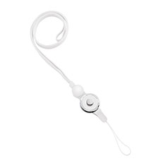 Acollador Correa de Cuello Cordon Lanyard N04 para Blackberry Q10 Blanco